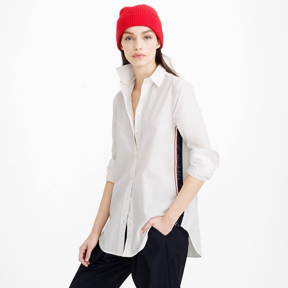 J. Crew Sequin Stripe Button Down - image 1